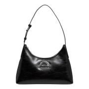 Karl Lagerfeld Stilren Hobo-väska med Dragkedja Black, Dam