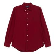 Ralph Lauren Bomulls Oxford Skjorta med Broderat Logotyp Red, Herr