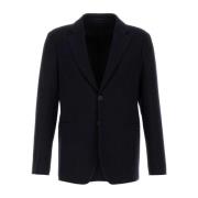 Giorgio Armani Marinblå stretch ull blazer Blue, Herr