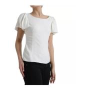 Dolce & Gabbana Lyxig vit blus topp White, Dam