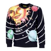 Market Solsystem Crewneck Sweatshirt Svart Multicolor, Herr