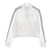 PUMA Vit Cropped Turtleneck Sweatshirt Track Jacket White, Dam