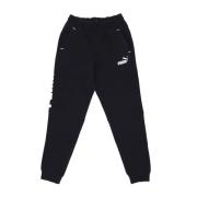 Puma Svart Fleece Sweatpants Elastisk Midja Black, Herr