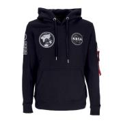 Alpha Industries Nasa Voyager Hoodie Svart Black, Herr