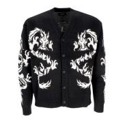 HUF Dragon Jacquard Cardigan Svart Black, Herr