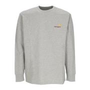 Carhartt Wip Script Långärmad T-shirt Grå Heather Gray, Herr