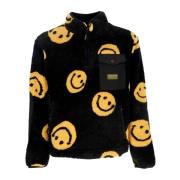 Market Smiley Svart Teddybjörn Print Jacka Black, Herr