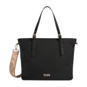 Alviero Martini 1a Classe Svart Nylon Shopper Väska Metaverse Black, D...