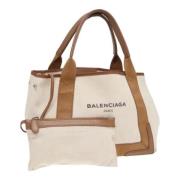 Balenciaga Vintage Pre-owned Canvas handvskor Beige, Dam