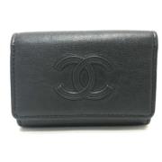 Chanel Vintage Pre-owned Laeder nyckelhllare Black, Dam