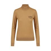 Iceberg Ull mock-hals tröja med Milano logo Beige, Dam