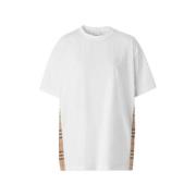 Burberry Side Check Relaxed Fit T-shirt White, Herr