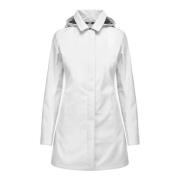 K-Way Vit Dam Huva Parkas Jacka White, Dam