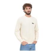 Lacoste Vinter Ribbstickad Tröja Kräm Beige, Herr