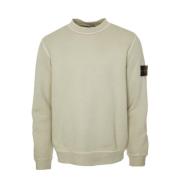 Stone Island Diagonalt Vävt Sweatshirt med Rund Hals Beige, Herr