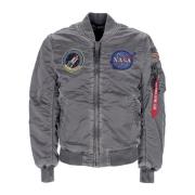 Alpha Industries Nasa Battlewash Bomberjacka Gray, Herr