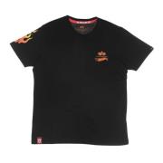 Alpha Industries Flame Print Hot Wheels Svart Tee Black, Herr