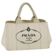 Prada Vintage Pre-owned Canvas prada-vskor Beige, Dam