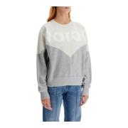 Isabel Marant Étoile Färgblockerad Sweatshirt med Flocked Logo Gray, D...