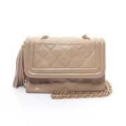 Chanel Vintage Pre-owned Laeder axelremsvskor Beige, Dam