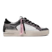 Crime London Silver Glitter Sneakers Stilfullt Italienskt Hantverk Gra...