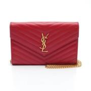 Yves Saint Laurent Vintage Pre-owned Laeder axelremsvskor Red, Dam