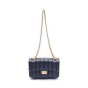 Chanel Vintage Pre-owned Laeder axelremsvskor Blue, Dam