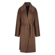 Max Mara Lyxig Kamelkashmirrock med Bälte Brown, Dam