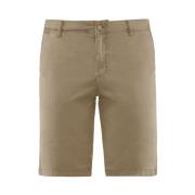 BomBoogie Stretch Bomull Gabardine Slim Fit Chino Bermuda Shorts Beige...