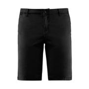 BomBoogie Stretch Chino Bermuda Shorts i Bomull Black, Herr