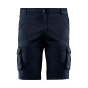 BomBoogie Cargo Shorts i Stretch Gabardine Blue, Herr