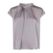 Neo Noir Elegant Draperad Satinblus Gray, Dam