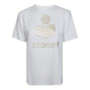 Isabel Marant Étoile Linne Logo Metall T-shirt White, Dam