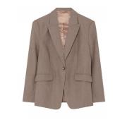 Gustav Klassisk Blazer med V-ringning och Ficklock Brown, Dam