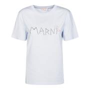 Marni Logo T-shirt Casual Wear White, Dam