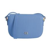 Baldinini Elegant Vävd Läder Crossbody-väska Blue, Dam