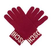 Moschino Handskar med logotyp Red, Dam