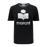 Isabel Marant Étoile T-shirt med flocked logo Black, Dam