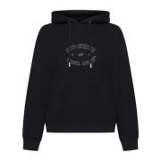 Off White Svart Skater-Fit Hoodie med Logotyptryck Black, Herr