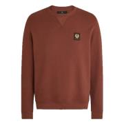 Belstaff Klassiskt Logosweatshirt i Djupt Koppar Brown, Herr