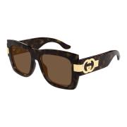 Gucci Elegant Havana/Brun Solglasögon Brown, Dam