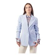 Guess Blå Crepe Blazer Jacka Kvinnor Blue, Dam