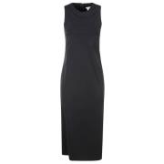 Max Mara Svart Slim Fit Midi Klänning Kvinnor Black, Dam