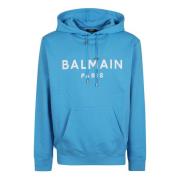 Balmain Blå Sweatshirt för Män Aw24 Blue, Herr