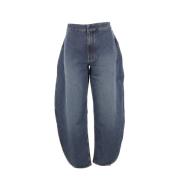 Alaïa Stone Washed Denim Jeans med Unik Design Blue, Dam