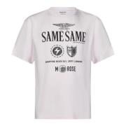 Martine Rose Rosa Bomull Crewneck T-shirt med Konstverk White, Herr