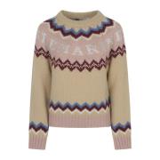 Blumarine Crew Neck Sweater Kollektion Multicolor, Dam