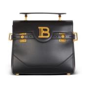 Balmain Slät läder B-Buzz 23 väska Black, Dam