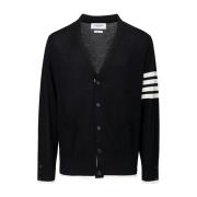 Thom Browne Virgin wool 4-bar cardigan Black, Herr