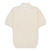 Laneus Mjölk mesh polo med knappstängning Beige, Herr